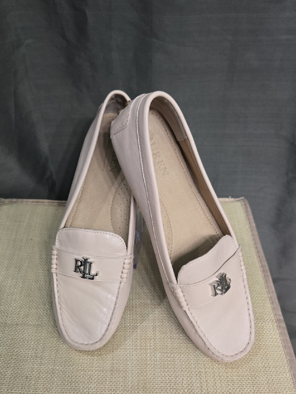 SALE! Lauren Ralph Lauren Women's Pale Pink Leather Loafers